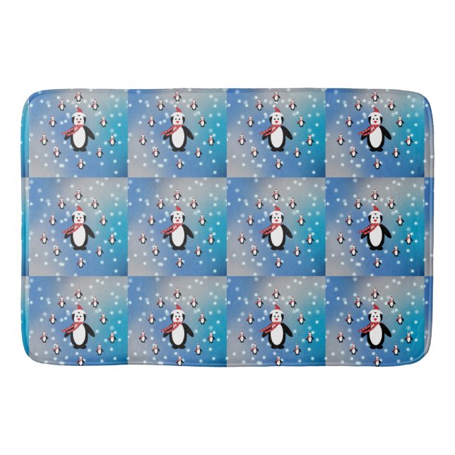 Many Penguins Bath Mat (Front)