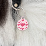 Many Pink Hearts On Light Pink & Pet's Info Pet Tag<br><div class="desc">Destei's pink hearts in different sizes on a light pink background colour. On the other side there are two personalizable text areas for a name and for a phone number together with more pink hearts.</div>