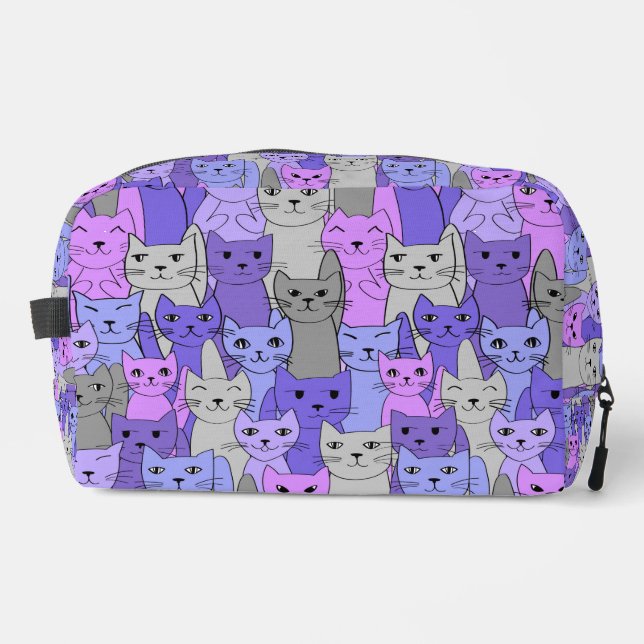 Many Purple Cats Design Dopp Kit Bag (Front)