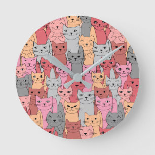 Many Red Cats Design Wall Clock