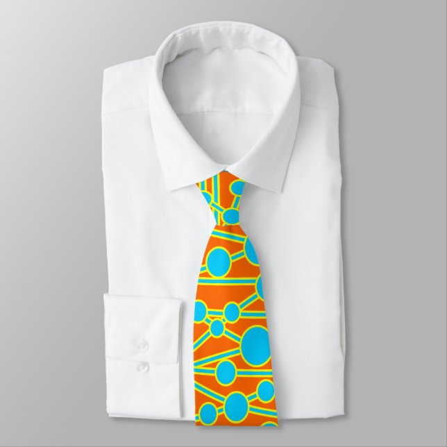 Many Roads II Blue with Yellow on Orange Tie (Tied)