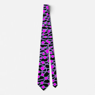 Many Roads II Magenta & Turquoise on Black Tie