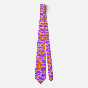 Many Roads II Orange & White on Purple 9933FF Tie