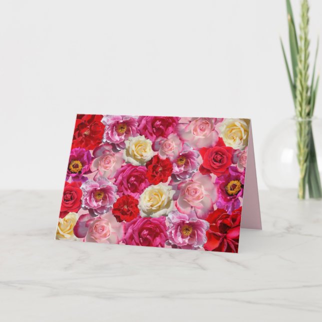many roses greeting card (Front)