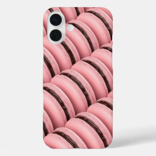 Many rows with pink french macarons iPhone 16 plus case