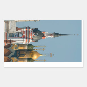 Many Russian orthodox churches in centre of Moscow Rectangular Sticker