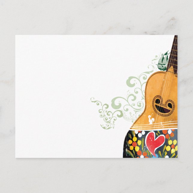 Many Symbols of Portugal - Portuguese Guitar Postcard (Front)