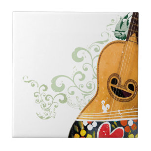 Many Symbols of Portugal - Portuguese Guitar Tile
