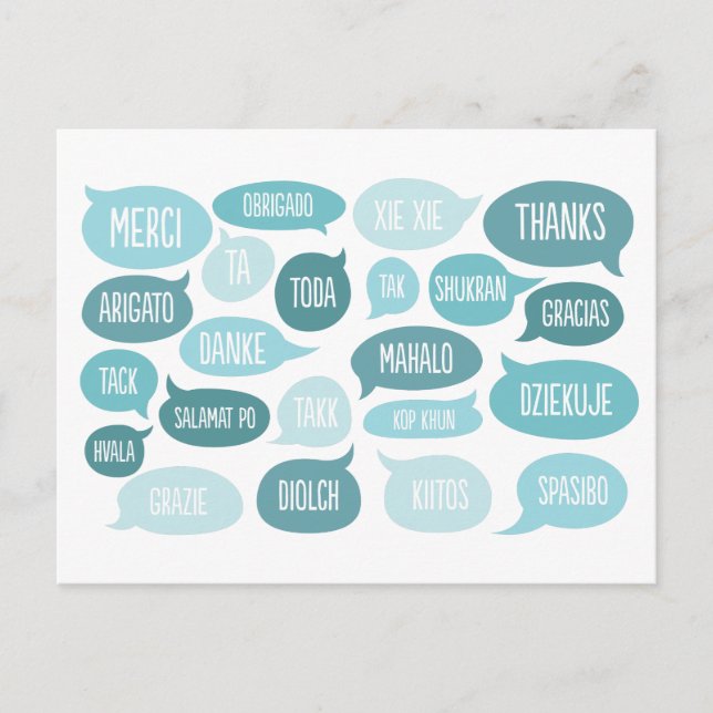 Many Thanks Customisable Thank You Postcard (Front)