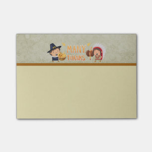 Many Thanks Pilgrim And Native Grateful Together Post-it Notes