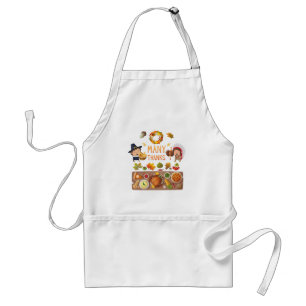 Many Thanks Pilgrim And Native Thanksgiving Feast Standard Apron