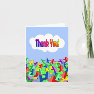 Many Thanks, with Lots of Fun Paper Dolls Thank You Card