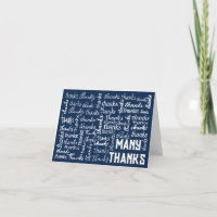 Many THANKS Word Cloud On Blue