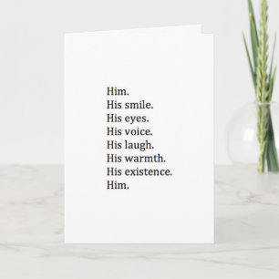MANY THINGS I LOVE ABOUT *HIM* OUR 1st ANNIVERSARY Card