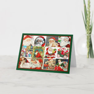 Many Vintage Santas - Christmas Card