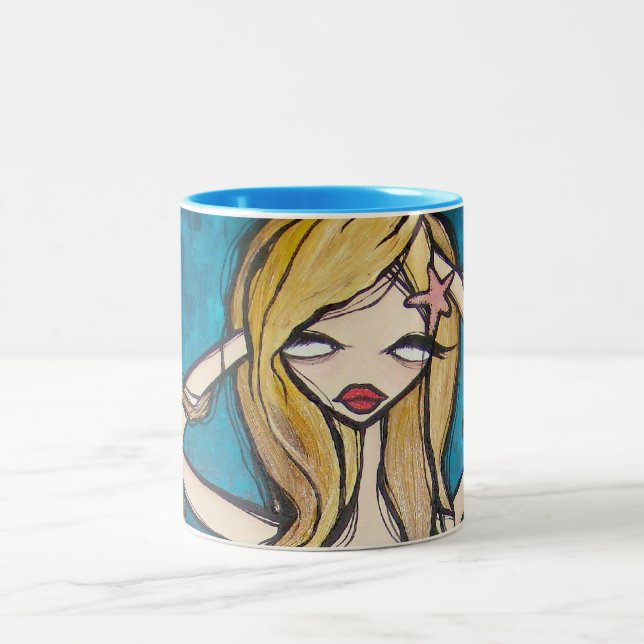 "Many Waters" Mug, Blue Two-Tone Coffee Mug (Center)