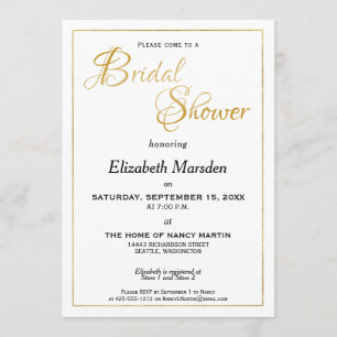 Many Waters Scripture Elegant Gold Bridal Shower Invitation