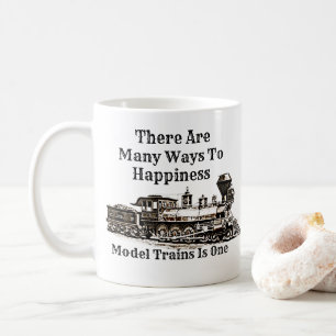 Many Ways Happiness Steam Model Train Railroad Fan Coffee Mug