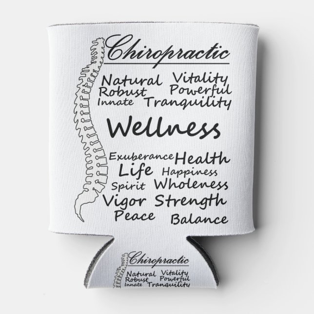 Many Ways to Say "Chiropractic" Chiropractor Gift Can Cooler (Front)