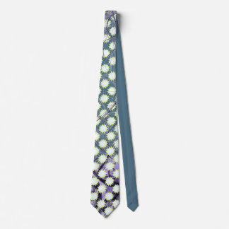 Many White and Yellow Stars on grey blue Tie