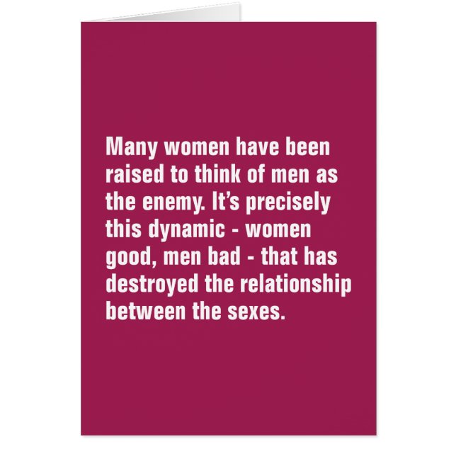 Many Women Have Been Raised To Think of Men … (Front)