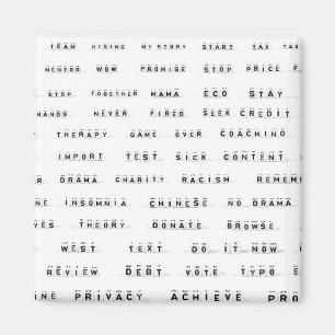 Many words on cubes magnet