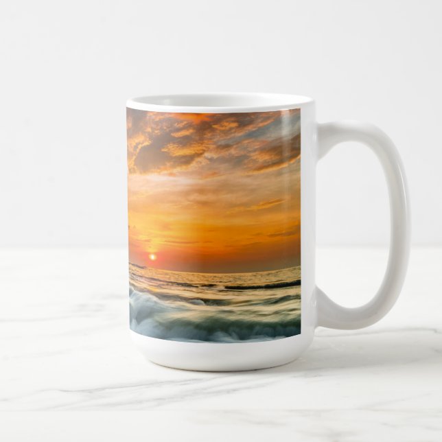 Manyar Beach At Sunrise Coffee Mug (Right)