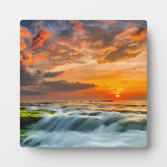 Manyar Beach At Sunrise Plaque (Front)