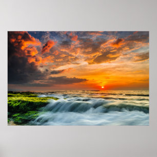Manyar Beach At Sunrise Poster