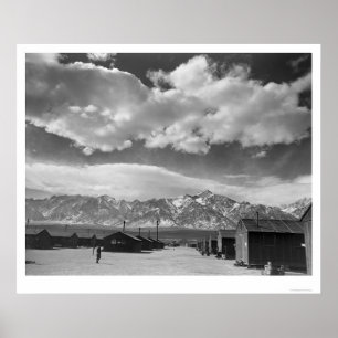 Manzanar Street Scene, Clouds 1943 Poster