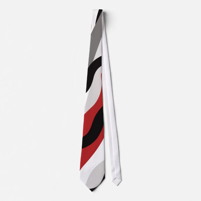 MAO Custom Red, Black, White and Grey Tie (Front)