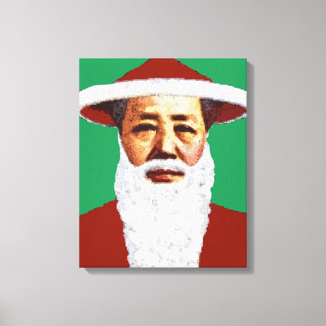 Mao Merry Christmas Chinese Pop Art Santa Claus Canvas Print (Front)