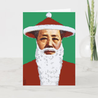 Mao Merry Christmas Chinese Pop Art Santa Claus Holiday Card