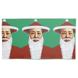 Mao Merry Christmas Chinese Pop Art Santa Claus Pillowcase