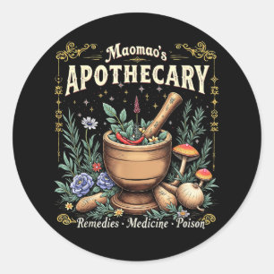 Maomaos Apothecary Fantasy Herbal Potion Art  Classic Round Sticker