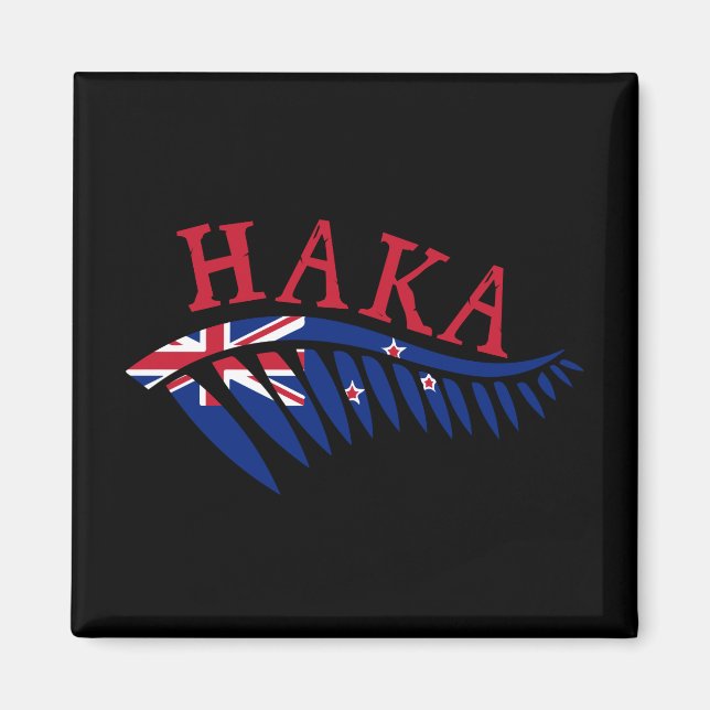 Maor Haka Silver Fern New Zealand Flag - Gift Idea Magnet (Front)