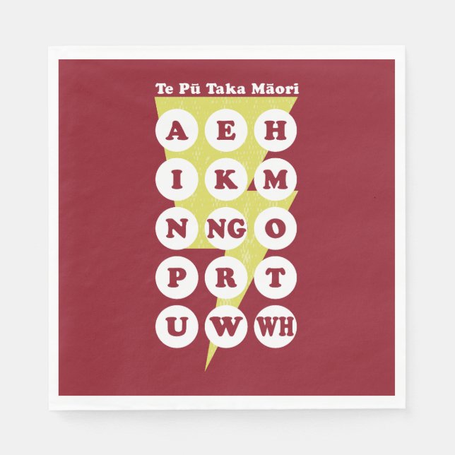 Maori Alphabet Learning Te Reo Napkin (Front)