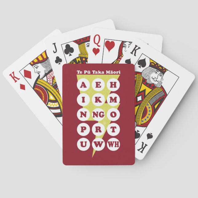 Maori Alphabet Learning Te Reo Playing Cards (Back)