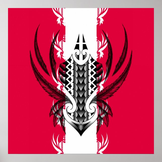 Maori art print with tattoos (Front)