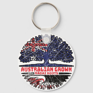 Maori Australian Australia Tree Roots Flag Key Ring