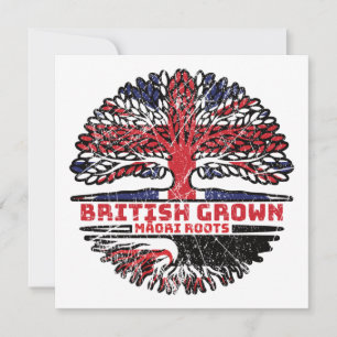 Maori British UK Tree Roots Flag Card