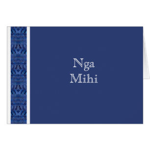 MAORI CARD: Blue Nga Mihi Card
