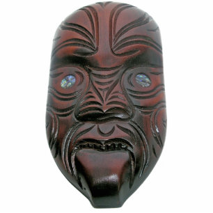 Maori Carved Mask Photo Sculpture Decoration