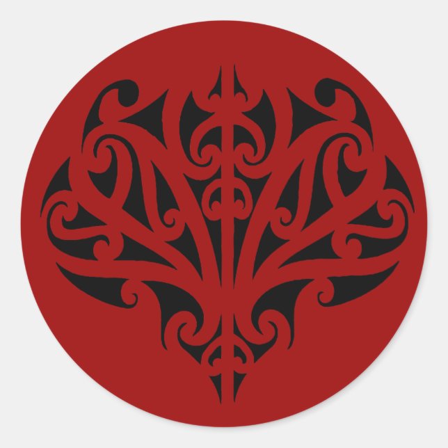 Maori design classic round sticker (Front)
