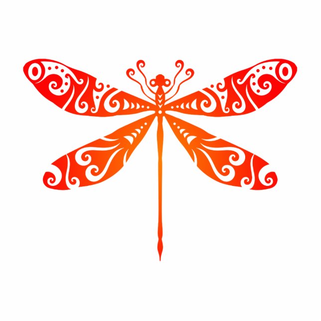 Maori Dragonfly Polynesian Tribal Tattoo Gift Idea Standing Photo Sculpture (Front)