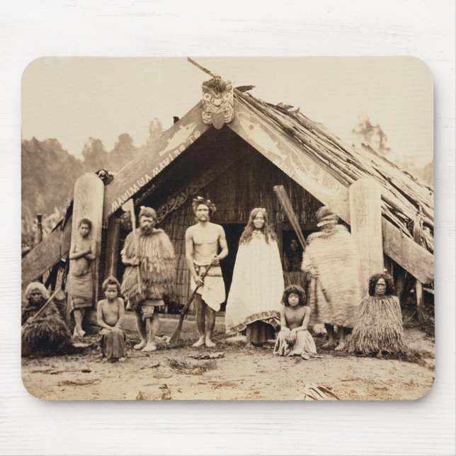 Maori Family, New Zealand, c.1880s (albumen print) Mouse Mat (Front)