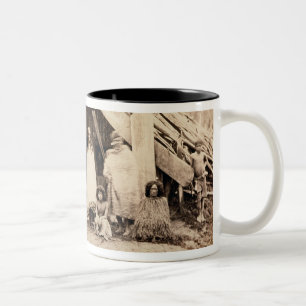Maori Family, New Zealand, c.1880s (albumen print) Two-Tone Coffee Mug