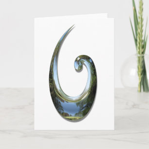Maori Fish Hook - Chrome Card
