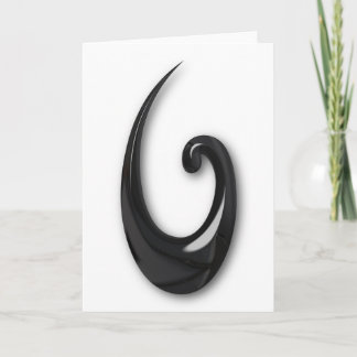 Maori-Fish Hook-obsidian Card