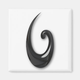 Maori-Fish Hook-obsidian Magnet